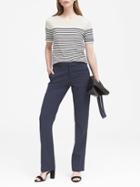 Banana Republic Womens Petite Logan Trouser-fit Machine-washable Italian Wool Blend Pant Navy Size 2