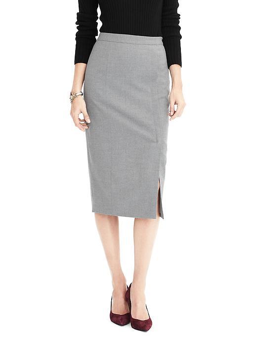 Banana Republic Womens Midi Pencil Skirt Size 6 Petite - Light Gray Heather