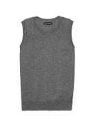 Banana Republic Womens Stretch-cotton Sweater Shell Heather Gray Size M
