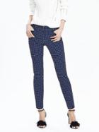 Banana Republic Womens New Sloan Fit Blue Print Slim Ankle Pant Size 0 Regular - Blue Combo