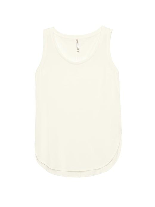 Banana Republic Womens Sandwashed Modal Blend Round-hem Tank White Size L