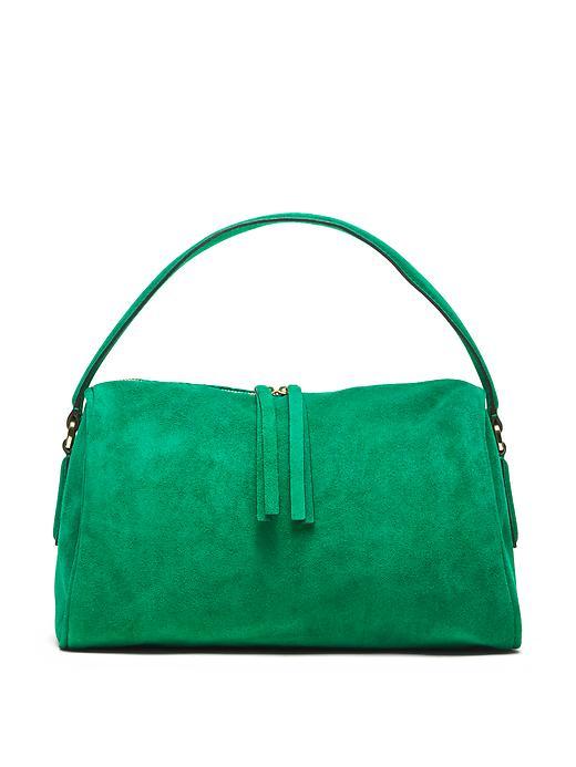 Banana Republic Soft Italian Suede Shoulder Bag Size One Size - Green