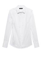 Banana Republic Womens Riley Tailored-fit Polka Dot Shirt White & Gray Dots Size 12