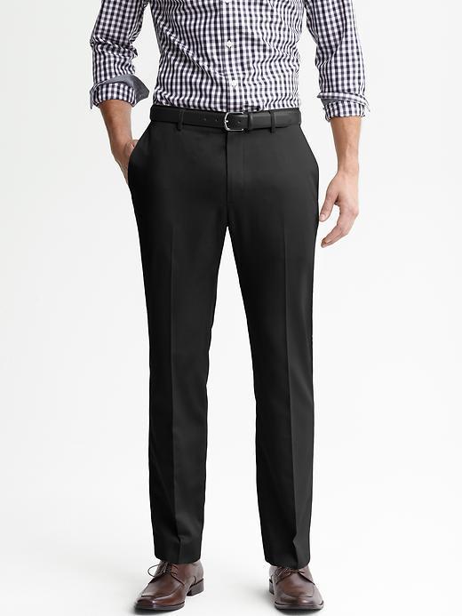 Banana Republic Tailored Slim Non Iron Cotton Pant - Black