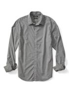 Banana Republic Mens Grant Fit Distressed Dot Custom Wash Shirt - Gray Texture