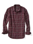 Banana Republic Mens Grant Fit Luxe Flannel Windowpane Shirt - Red