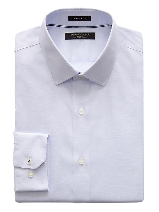Banana Republic Mens Camden Standard-fit Non-iron Solid Shirt Allports Blue Size M