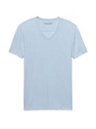 Banana Republic Mens Vintage 100% Cotton V-neck T-shirt Ice Water Blue Size M