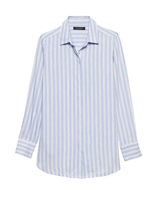 Banana Republic Petite Parker Tunic-fit Stripe Shirt