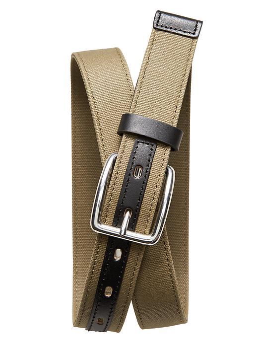 Banana Republic Mens Waxed Canvas Belt Size 30 - Olive