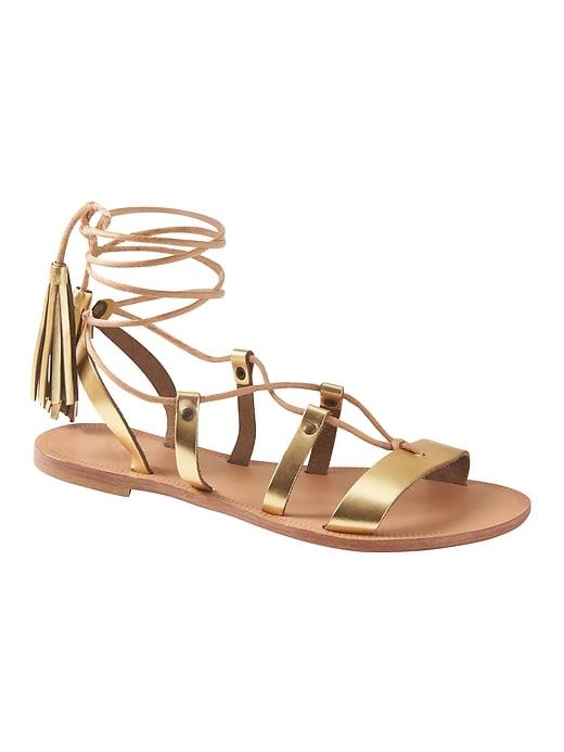 Banana Republic Womens Joie   Saburo Wrap Sandals Gold Size 6