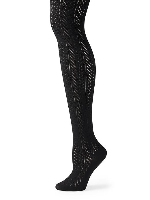 Banana Republic Womens Pointelle Tight Black Size L