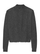 Banana Republic Womens Cropped Cardigan Sweater Charcoal Gray Size Xs