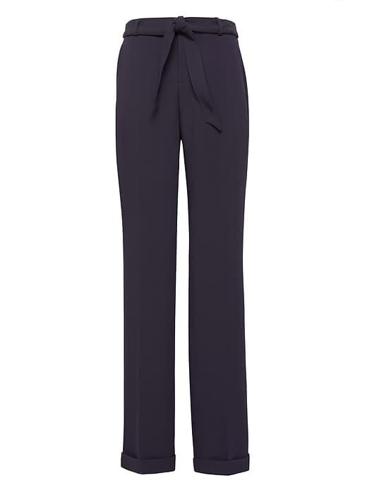 Banana Republic Womens Petite Logan Trouser-fit Bi-stretch Utility Pant Navy Size 4