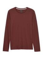 Banana Republic Mens Luxury-touch Crew-neck T-shirt Classic Burgundy Size Xs