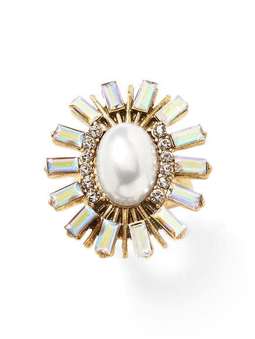 Banana Republic Pretty Tough Brass Ring - Pearl