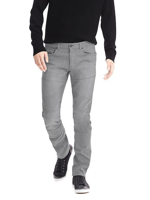 Banana Republic Mens Fulton Skinny Moto Pant Size 32w 36l Tall - Gray