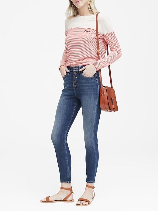 Banana Republic Petite High-rise Skinny-fit Button Fly Jean