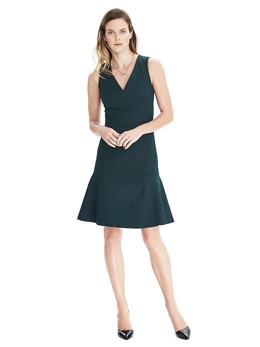 Banana Republic Womens Fit And Flare Bi Stretch Dress - Teal