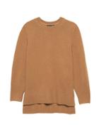 Banana Republic Womens Plush Wool Blend Tunic Sweater Caf Au Lait Size L