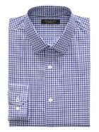 Banana Republic Mens Camden Standard-fit Non-iron Gingham Shirt Voltage Blue Size Xs