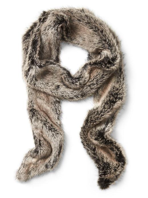 Banana Republic Womens Faux Fur Skinny Scarf Mink Gray Size One Size