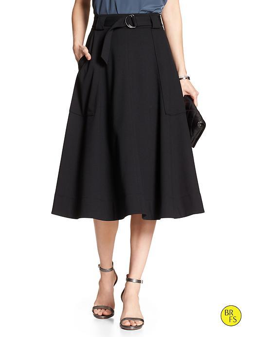 Banana Republic Womens Factory Military Midi Skirt Size 0 - Black