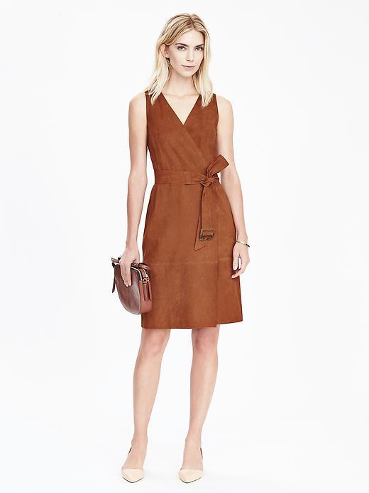 Banana Republic Womens Suede Tie Waist Dress Size 0 - Brown