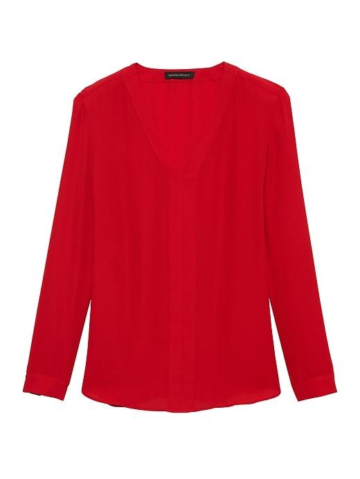 Banana Republic Long-sleeve V-neck Top