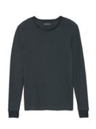 Banana Republic Mens Waffle-knit Cotton-modal Crew-neck T-shirt Navy Size Xs