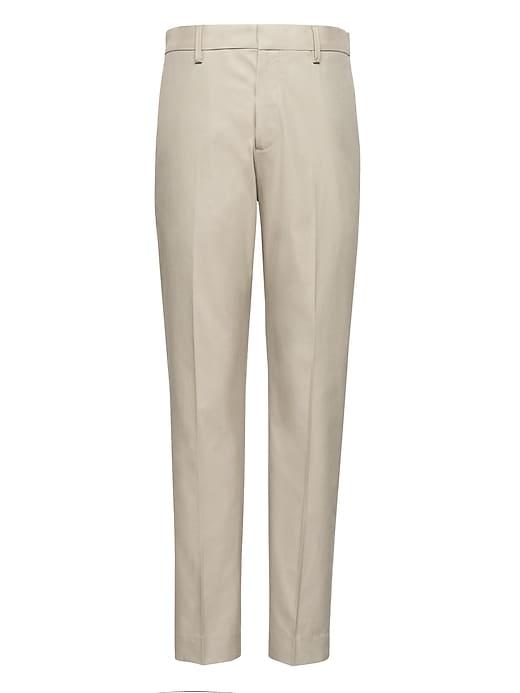 Banana Republic Mens Athletic Tapered Non-iron Stretch Cotton Texture Pant Light Khaki Size 34w