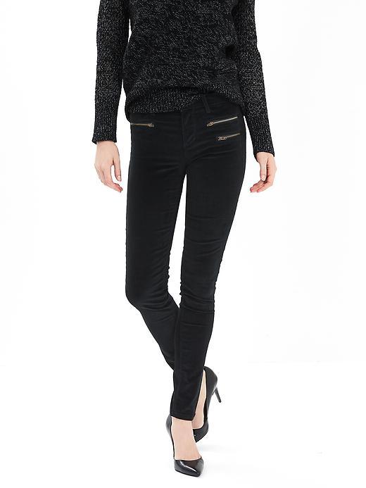 Banana Republic Womens Zip Pocket Skinny Ankle Cord Size 0 - Black