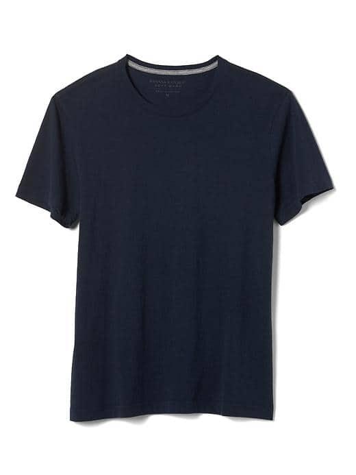 Banana Republic Mens Soft Wash Tee - Dark Blue Heather