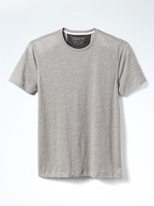 Banana Republic Mens Vintage Crew Tee - Gray Texture