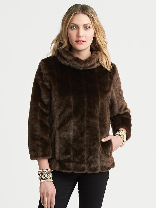 Banana Republic Faux Fur Pullover Jacket - Brown
