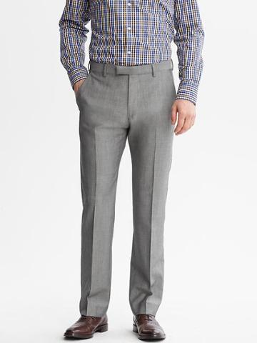Banana Republic Tailored Fit Grey Wool Suit Trouser