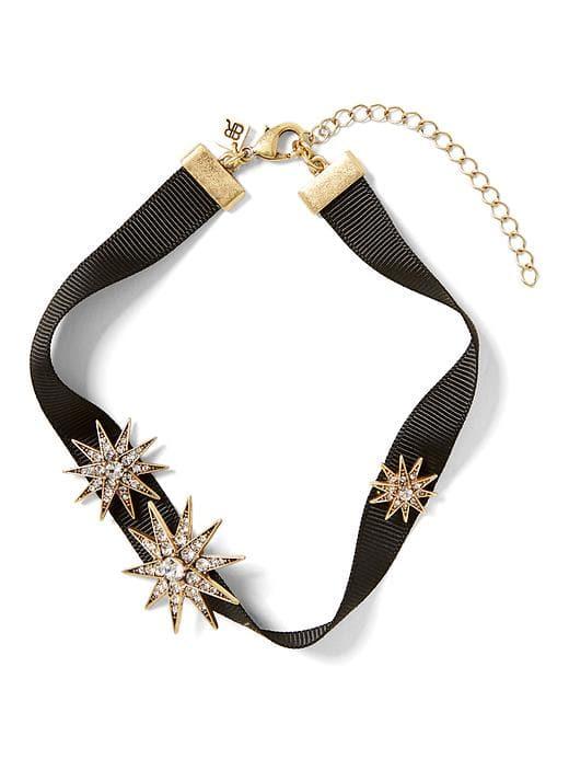 Banana Republic Starburst Choker Necklace - Black