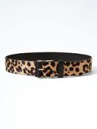 Banana Republic Haircalf Leather Wide Covered Roller Waist Belt - Leopard