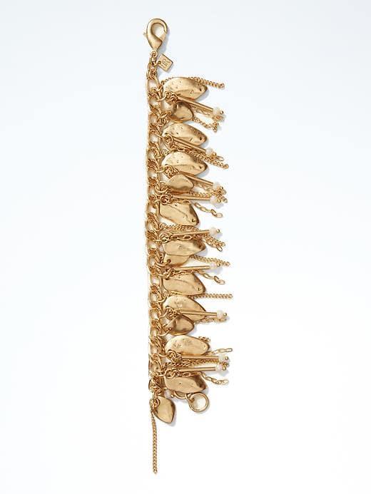 Banana Republic Hammered Leaf Bracelet - Gold