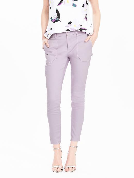 Banana Republic Womens New Sloan Fit Garment Dye Utility Ankle Pant Size 0 Regular - Lilac