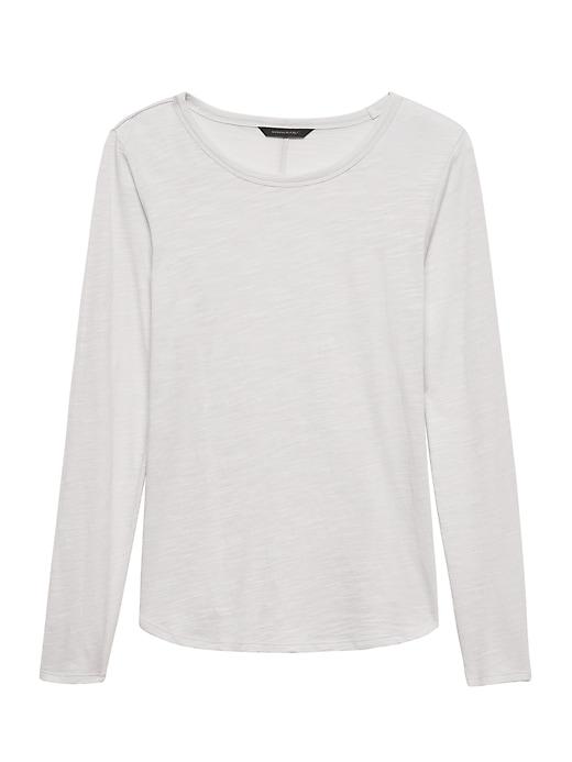 Banana Republic Womens Cotton Modal Long-sleeve T-shirt Light Gray Size Xs