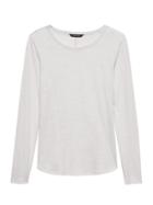 Banana Republic Womens Cotton Modal Long-sleeve T-shirt Light Gray Size Xs