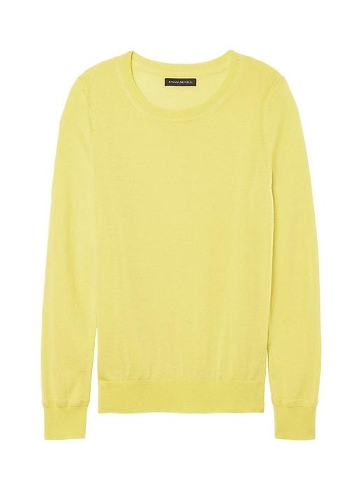 Banana Republic Womens Machine-washable Merino Crew Sweater-neck Sweater Daffodil Size Xxl