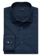 Banana Republic Mens Slim Fit Non Iron Micro Diamond Shirt Size L Tall - French Blue