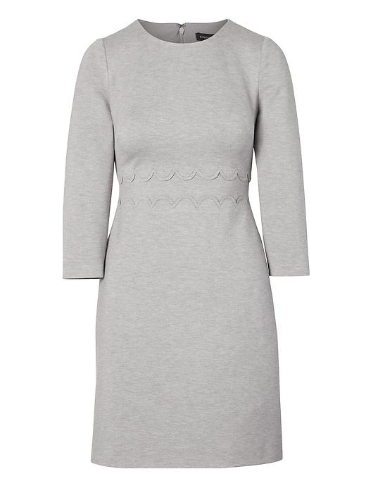 Banana Republic Womens Scallop Ponte Dress Heather Gray Size 12