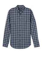 Banana Republic Mens Camden Standard-fit Gingham Flannel Button-down Shirt Allports Blue Size L