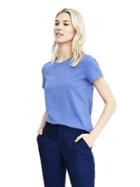 Banana Republic Womens Signature Supima Cotton Crew Neck Top - Patchwork Blue