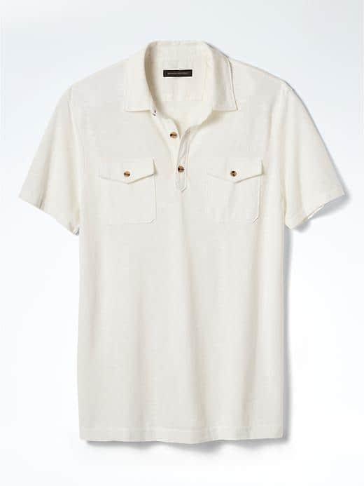 Banana Republic Mens Heritage Washed Polo - White