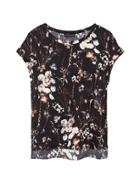 Banana Republic Womens Floral Washable Stretch Silk Roll-cuff Top Silky Floral Cool Size Xs