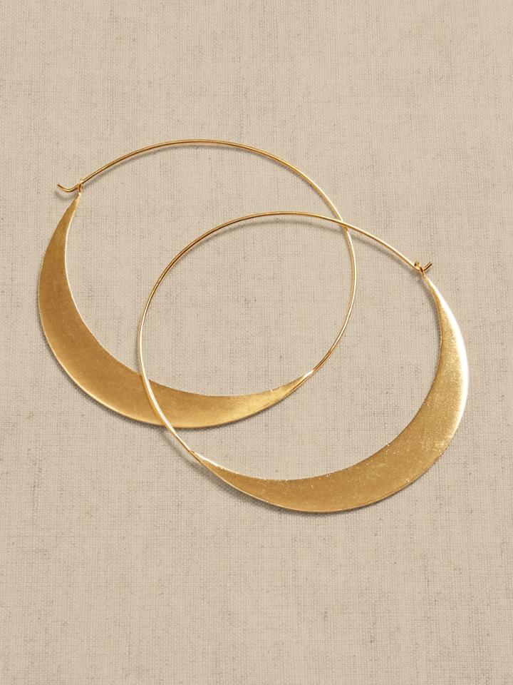 Large Crescent Hoop Earrings | Aureus + Argent